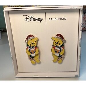 Disney Baublebar Winnie the Pooh‎ Christmas Earrings Holiday Gift New in Box